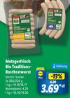 Bio Mini Geflügel-Rostbratwurst im Angebot bei Lidl in Passau Bio Mini Geflügel-Rostbratwurst Angebote von Metzgerfrisch bei Lidl Passau für 3,69 €