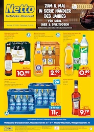 Netto Marken-Discount Prospekt für Heuchelheim: "ZUM 8. MAL IN SERIE HÄNDLER DES JAHRES FÜR WEIN, BIER & SPIRITUOSEN", 2 Seiten, 07.10.2024 - 12.10.2024