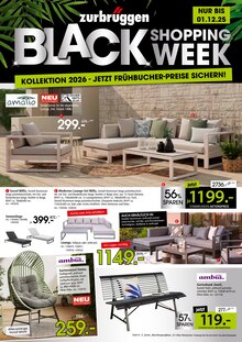 Gartensitzmöbel im Zurbrüggen Prospekt "BLACK SHOPPING WEEK" mit 4 Seiten (Essen)