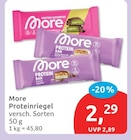 Proteinriegel von More für 2,29 € bei budni im Angebot Proteinriegel von More im aktuellen budni Prospekt