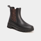 Boots de pluie élastiquée noir femme en promo chez La Halle Sarcelles à 19,99 €