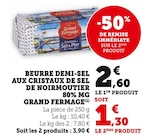 Promo BEURRE DEMI-SEL AUX CRISTAUX DE SEL DE NOIRMOUTIER 80% MG à 1,30 € dans le catalogue Hyper U à Pléneuf-Val-André
