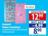 famila Nordost Ribnitz-Damgarten - Jacquard-Velours-Strandtuch Angebot im Prospekt Jacquard-Velours-Strandtuch bei famila Nordost im Ribnitz-Damgarten Prospekt für 8,00 €