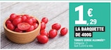 Tomate cerise allongée dans le catalogue E.Leclerc