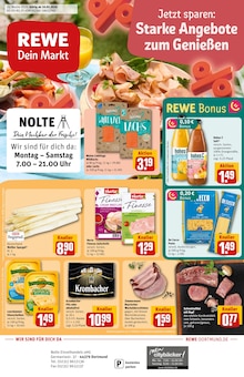 Aktueller REWE Prospekt "Dein Markt" für Dortmund Aktueller REWE Prospekt für Dortmund mit Seiten