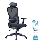 Fauteuil de bureau SUN - accoudoirs - appuie-tête - noir à 179,00 € dans le catalogue Bureau Vallée
