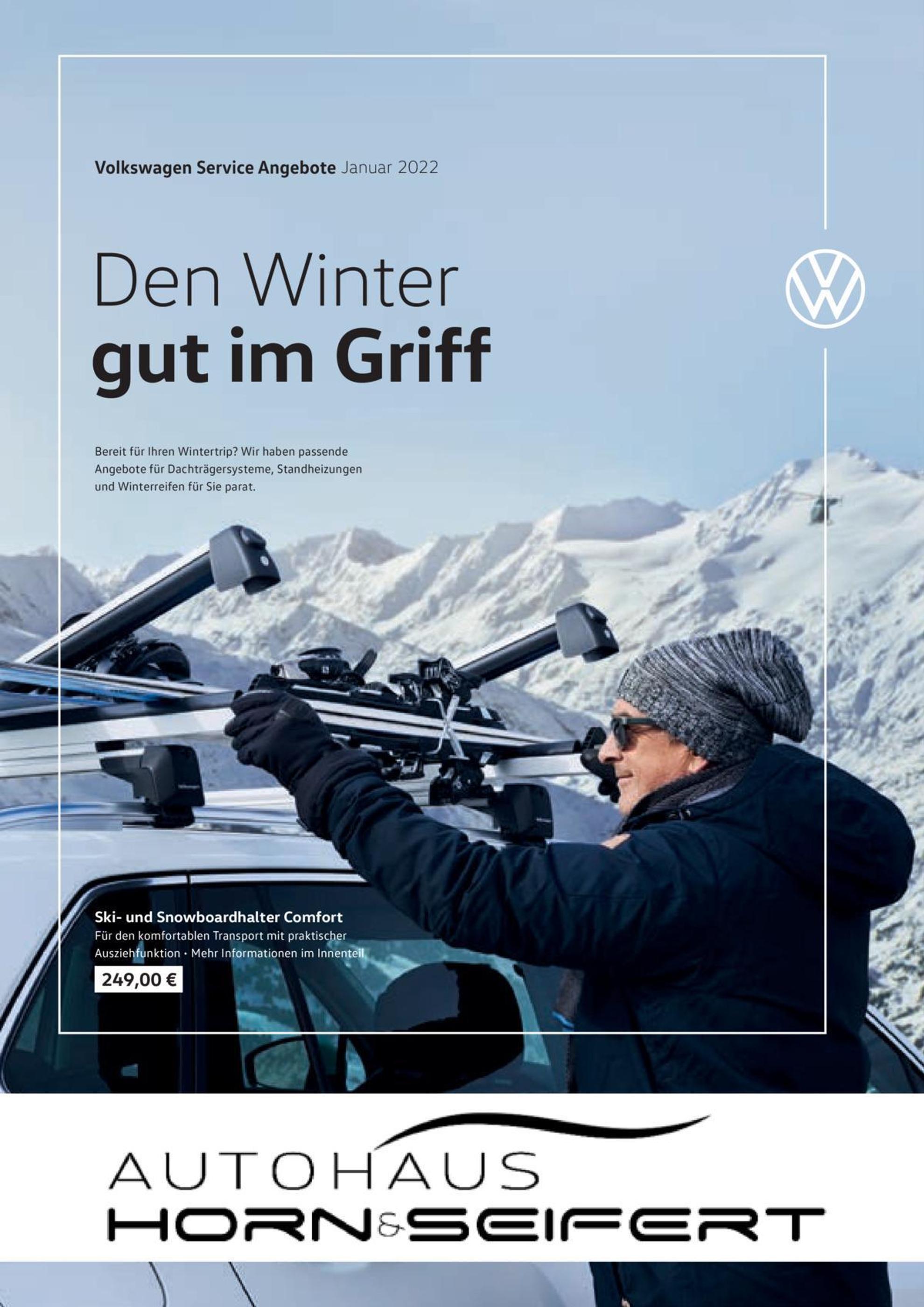 Volkswagen Prospekt für Döbern mit 1 Seite Volkswagen Prospekt für Döbern: "Den Winter gut im Griff", 1 Seite, 01.01.2022 - 28.02.2022