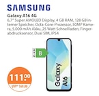 Galaxy A16 4G im V-Markt Prospekt Galaxy A16 4G von SAMSUNG im aktuellen V-Markt Prospekt für 111,00 €