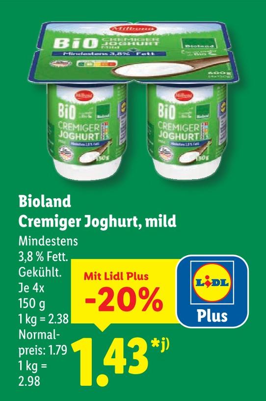 Bioland Cremiger Joghurt, mild