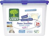 Doses lessive liquide Peaux Sensibles Famille et Bébé Hypoallergénique* - L’ARBRE VERT en promo chez Géant Casino Levallois-Perret à 6,95 €