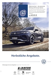 Volkswagen Prospekt für Schönfließ mit 1} Seite Volkswagen Prospekt für Schönfließ: "Herbstliche Angebote.", 1 Seite, 01.09.2025 - 30.11.2025