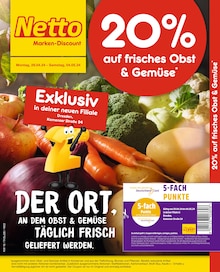 Netto Marken-Discount Prospekt "20% auf frisches Obst & Gemüse" mit  Seiten (Dresden)