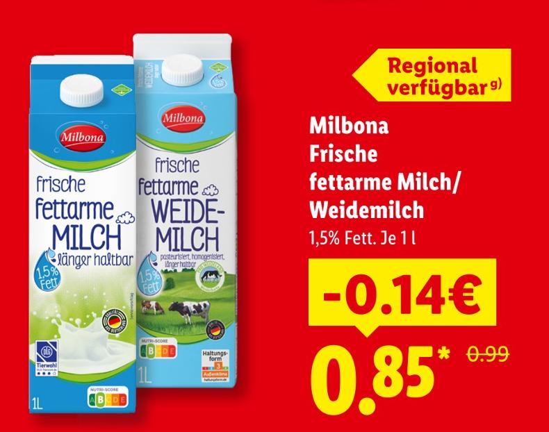 Frische fettarme Milch