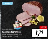 Farmlandschinken Angebote von Zimmermann bei Konsum Dresden für 1,79 €