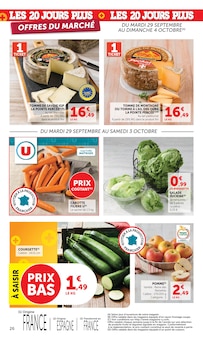 Promotion Gruyère dans le prospectus Super U, valable du 29/09/2026 au 11/10/2026 Promo Gruyère dans le catalogue Super U du moment à la page 26