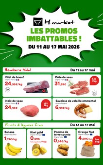 Catalogue Hmarket de la semaine "Les promos imbattables !" avec 1 pages, valide du 11/05/2026 au 17/05/2026 pour Fleury-Mérogis et alentours Prospectus Hmarket de la semaine "Les promos imbattables !" avec 1 pages, valide du 11/05/2026 au 17/05/2026 pour Fleury-Mérogis et alentours