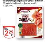 Original spanischer Serrano-Schinken Angebote von Abraham bei GLOBUS Braunschweig für 2,29 €