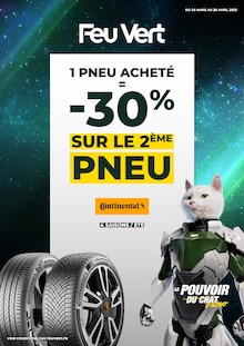 Prospectus Feu Vert en cours, "1 PNEU ACHETÉ = -30% SUR LE 2ÈME PNEU", page 1 sur 1