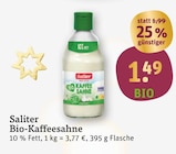 Bio-Kaffeesahne Angebote von Saliter bei tegut Ansbach für 1,49 €