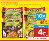 Instant Nudeln Beef im Angebot bei Netto Marken-Discount in Kerpen Instant Nudeln Beef Angebote von YumYum bei Netto Marken-Discount Kerpen für 4,00 €