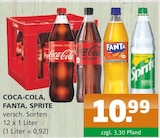 COCA-COLA, FANTA, SPRITE bei Getränke A-Z im Panketal Prospekt für 10,99 €