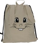 dm-drogerie markt Leer - Juterucksack mit Hasenohren, beige-schwarz Angebot im Prospekt Juterucksack mit Hasenohren, beige-schwarz bei dm-drogerie markt im Leer Prospekt für 6,25 €