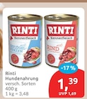 Hundenahrung von Rinti für 1,39 € bei budni im Angebot Hundenahrung von Rinti im aktuellen budni Prospekt