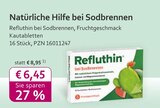 Refluthin bei Sodbrennen, Fruchtgeschmack Kautabletten bei mea - meine apotheke im Prospekt "" für 6,45 €