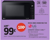 Micro-ondes monofonction - LG - E.Leclerc à Montrouge Micro-ondes monofonction - LG en promo chez E.Leclerc Montrouge à 99,00 €