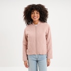 La Halle Bron - Promo Blouson bomber matelassé rose poudrée femme Promo Blouson bomber matelassé rose poudrée femme à 39,99 € dans le catalogue La Halle à Bron