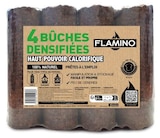 Promo Bûche densifiée haut pouvoir calorifique Flamino - Prêt à l'emploi ≤12 % (4 pièces) à 3,49 € dans le catalogue Castorama à Lille