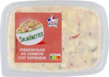 Piémontaise au jambon cuit supérieur - Saladinettes - Lidl à Aubervilliers Piémontaise au jambon cuit supérieur - Saladinettes en promo chez Lidl Aubervilliers à 2,20 €
