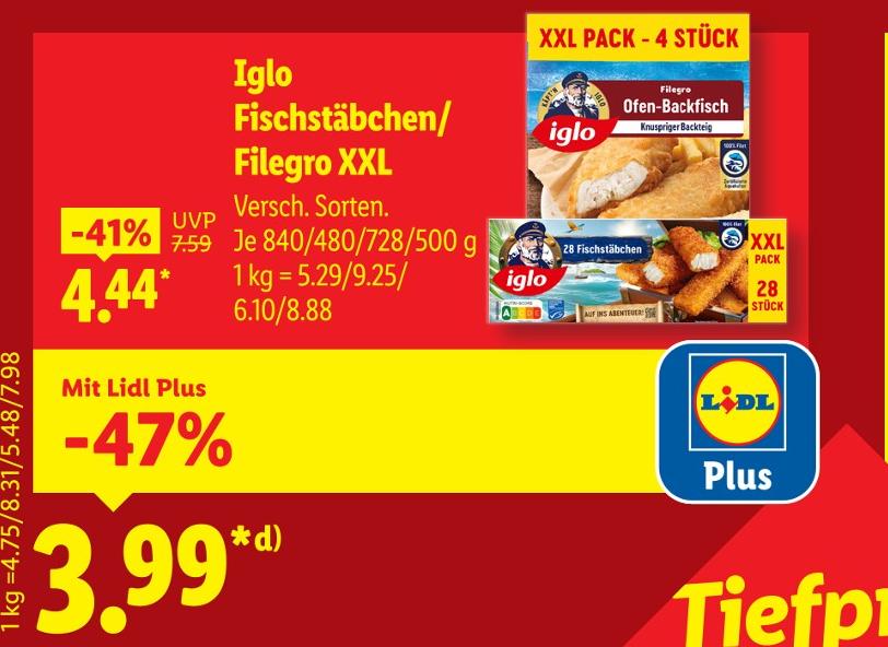 Fischstäbchen/ Filegro XXL