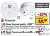 Rauchwarnmelder oder Kohlenmonoxidwarnmelder von Ei Electronics im aktuellen toom Baumarkt Prospekt