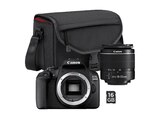 EOS 2000D Kit + Tasche SB130 und Speicherkarte SD 16GB Spiegelreflexkamera, 24,1 Megapixel, 18-55 mm Objektiv (EF-S), WLAN, Schwarz von CANON im aktuellen MediaMarkt Saturn Prospekt für 519,99 €