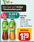 Eistee im REWE Prospekt Eistee von Fuze Tea im aktuellen REWE Prospekt für 1,29 €