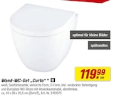 Wand-WC-Set „Curto“ im Angebot bei toom Baumarkt in Ravensburg Wand-WC-Set „Curto“ Angebote bei toom Baumarkt Ravensburg für 119,99 €