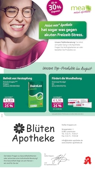 Aktueller mea - meine apotheke Prospekt (Burscheid, 4 Seiten zum blättern mea - meine apotheke Prospekt Unsere August-Angebote mit 4 Seiten