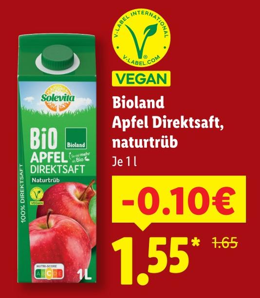 Bioland Apfel Direktsaft, naturtrüb