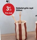 Gobelet grès rayé en promo chez Maxi Bazar Hyères à 3,59 €