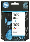 Pack 2 Cartouches d'encre 305 Noir + Couleurs - HP en promo chez Hyper U Caen à 25,99 €