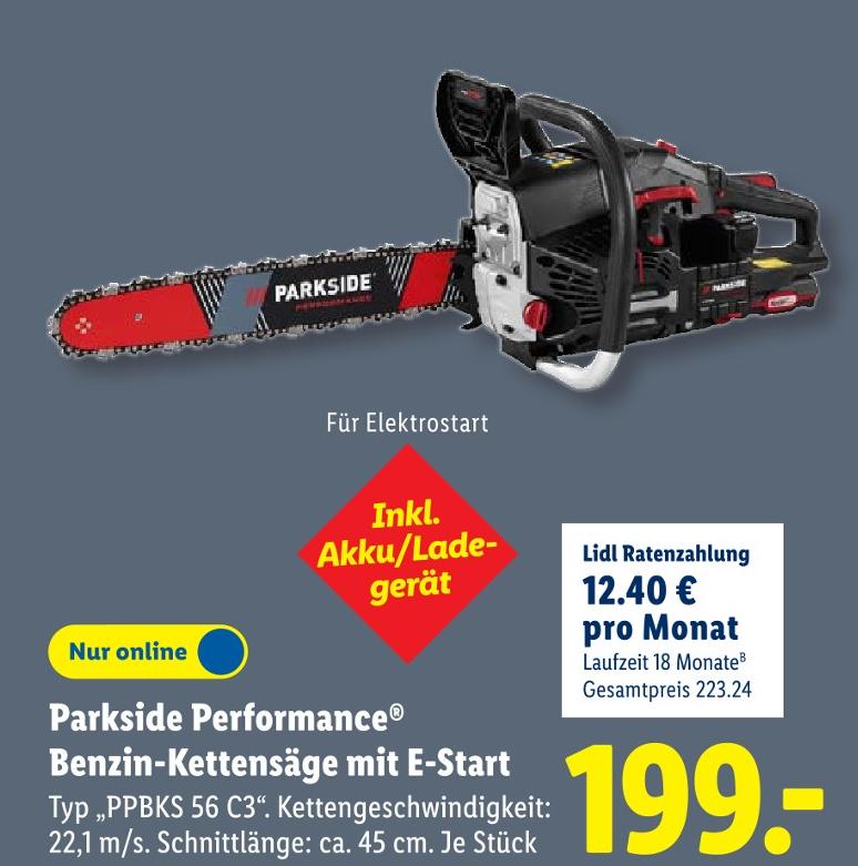 Benzin-Kettensäge mit E-Start