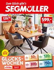 Aktueller Segmüller Möbel & Einrichtung Prospekt in Schwarzenbruck und Umgebung, "Zum Glück gibt’s Segmüller - Glückswochen" mit 6 Seiten, 03.10.2026 - 17.10.2026