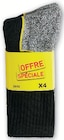Lot de 4 paires de mi-chaussettes ou de socquettes de travail en promo chez Super U Paris à 4,95 €