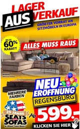 Seats and Sofas Prospekt für Regensburg: "LAGER AUSVERKAUF", 1 Seite, 24.02.2024 - 08.03.2024