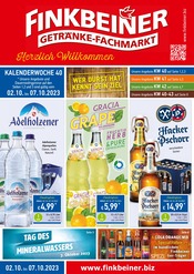 Finkbeiner Getränkemarkt Prospekt der aktuellen Woche mit 10 Seiten, gültig von 02.10.2023 bis 28.10.2023, in Göppingen und Umgebung Aktueller Finkbeiner Getränkemarkt Prospekt in Göppingen und Umgebung, "Herzlich Willkommen" mit 10 Seiten, 02.10.2023 - 28.10.2023