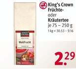 Früchte- oder Kräutertee im Angebot bei Rossmann in Aurich Früchte- oder Kräutertee Angebote von King’s Crown bei Rossmann Aurich für 2,29 €