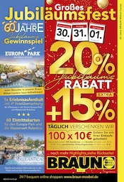 Aktueller BRAUN Möbel-Center Möbel & Einrichtung Prospekt in Tengen und Umgebung, "Großes Jubiläumsfest" mit 12 Seiten, 25.07.2026 - 22.08.2026