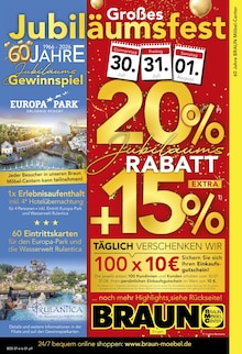 Aktueller BRAUN Möbel-Center Prospekt (Küssaberg, 12 Seiten zum blättern BRAUN Möbel-Center Prospekt Großes Jubiläumsfest mit 12 Seiten