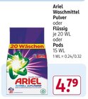 Waschmittel Angebote von Ariel bei Rossmann Bruchsal für 4,79 €